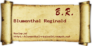 Blumenthal Reginald névjegykártya
